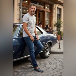 PIKOLINOS Men's Dark Gray Cut-Out Loafers